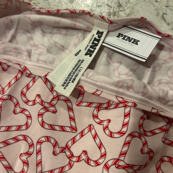 VS PINK Holiday Christmas Panty Candy Canes Cotton Boyshort Large NWT - Picture 2 of 7
